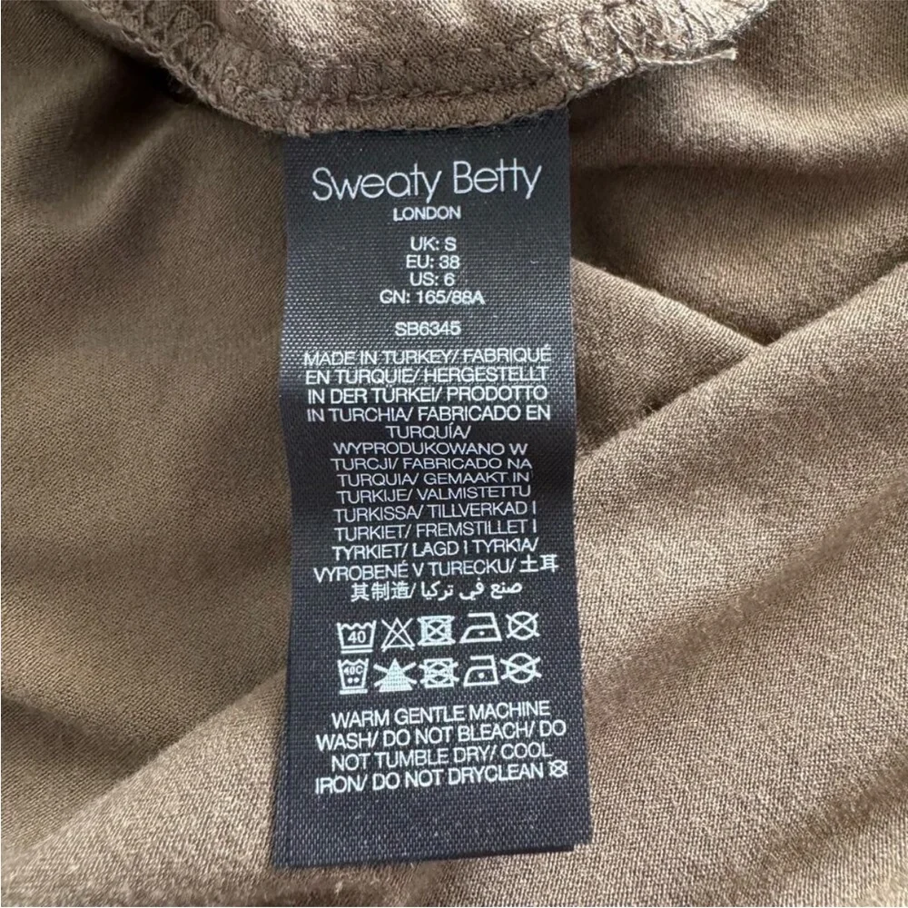 Sweaty Betty Layered Jersey Stretch Midi Olive Green Dress | Size Small - Picture 11 of 11